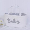 Organizer biały Baby na pieluszki torba dla mamy niemowlaka na pieluchy