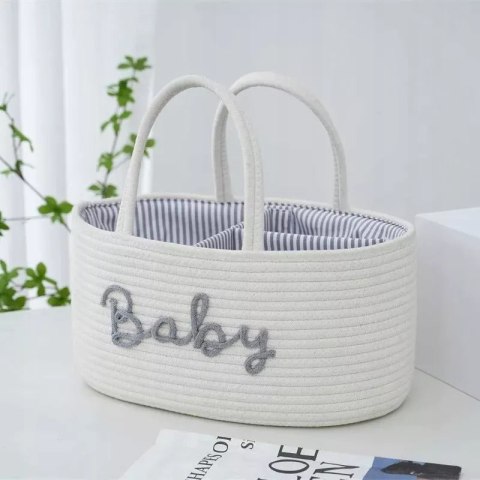 Organizer biały Baby na pieluszki torba dla mamy niemowlaka na pieluchy