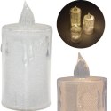 ŚWIECA DEKORACYJNA 10,5 CM TRANSPARENTA CIEPŁY BIAŁY 1 LED