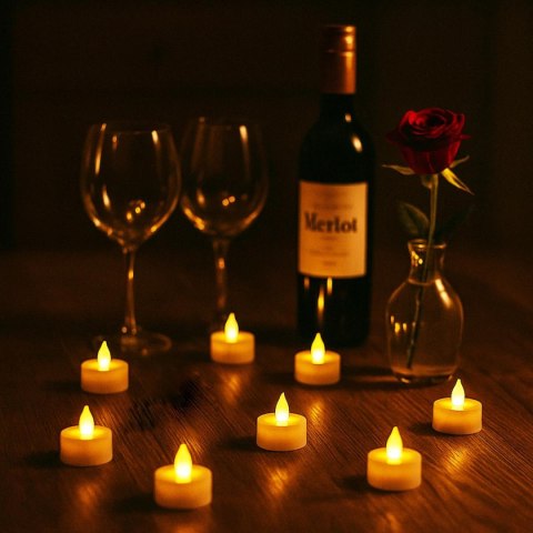 ZESTAW 8 ŚWIECZEK TEA LIGHT LED Z PILOTEM