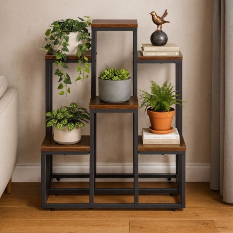 Kwietnik stojący stojak na kwiaty ozdoby 6 półek loft ModernHome