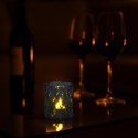 MINI LAMPA DEKORACYJNA 6 CM SZARA CIEPŁY BIAŁY 1 LED