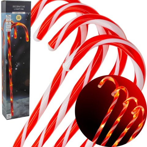 LAMPA NAZIEMNA LASKA CUKROWA NA BATERIE 8 LED 74 CM ZESTAW 4 SZT