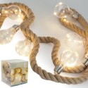 WĄŻ ŚWIETLNY 30LED 280 CM CIEPŁY BIAŁY JUTA