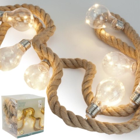 WĄŻ ŚWIETLNY 30LED 280 CM CIEPŁY BIAŁY JUTA
