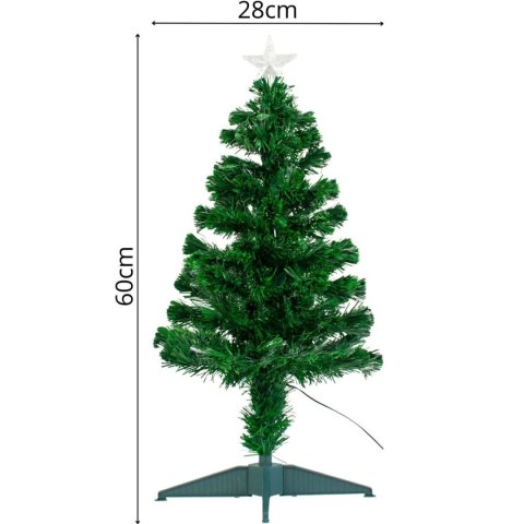 CHOINKA DEKORACYJNA ŚWIATŁOWODOWA MULTIKOLOR 60CM