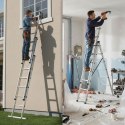 Drabina aluminiowa wielofunkcyjna 3x7 składana z pasami zabezpieczającymi 150 kg ModernHome