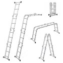 Drabina aluminiowa wielofunkcyjna 4x3 przegubowa składana 150 kg ModernHome