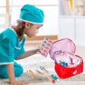Drewniany zestaw lekarza i dentysty w walizce 2 króliczki dla dzieci duży