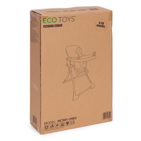 Fotelik krzesełko do karmienia dzieci składane + zabawki ECOTOYS