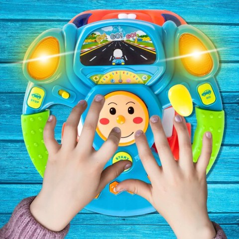 Interaktywna kierownica edukacyjna dla dzieci auto światło projektor