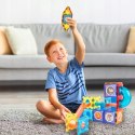 Klocki magnetyczne świecące tor kulkowy edukacyjny zestaw 75 elementów