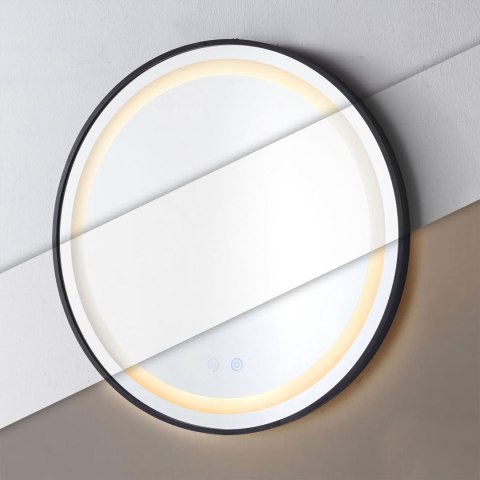 Lustro łazienkowe LED okrągłe ścienne 80 cm 3 barwy anti-fog włącznik dotykowy ModernHome