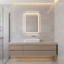Lustro łazienkowe LED ścienne 50x70 cm 3 barwy włącznik dotykowy ModernHome