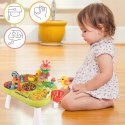 Stolik edukacyjny Montessori interaktywny młoteczek wędka marchewki rybki