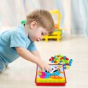 Układanka guzikowa Montessori mozaika edukacyjna trening małej rączki Miś
