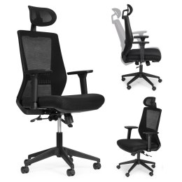 Fotel biurowy obrotowy ergonomiczny regulacja wysokości czarny ModernHome