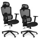 Fotel biurowy obrotowy ergonomiczny regulacja wysokości czarny ModernHome