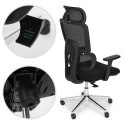 Fotel biurowy obrotowy ergonomiczny regulacja wysokości czarny ModernHome