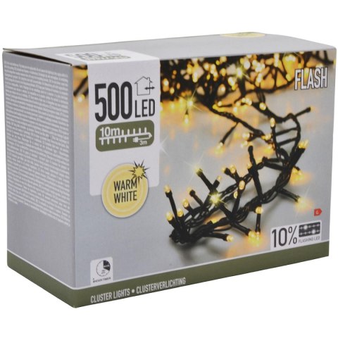 LAMPKI CHOINKOWE ŁAŃCUCH ŚWIETLNY 500 LED FLASH CIEPŁY BIAŁY