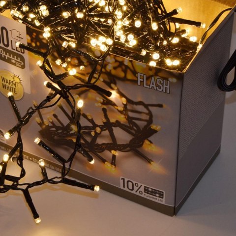 LAMPKI CHOINKOWE ŁAŃCUCH ŚWIETLNY 500 LED FLASH CIEPŁY BIAŁY