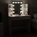 Duża toaletka kosmetyczna z lustrem i oświetleniem LED 3 barwy półki szuflady ModernHome