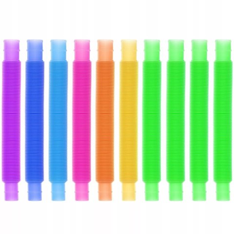 Kolorowa Zabawka Rozwojowa Tuby Sensoryczne Rurki POP XXL 20 szt.