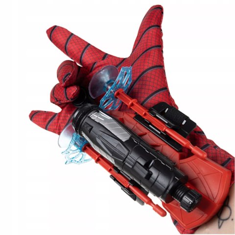 Rękawica spiderman z wyrzutnią superbohater w akcji 3 strzałki