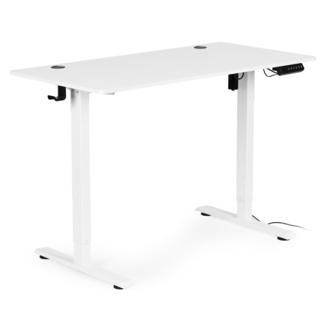 Biurko elektryczne regulowane 120x60 cm regulacja wysokości 72-117 cm białe ModernHome