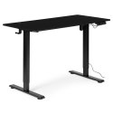 Biurko elektryczne regulowane 120x60 cm regulacja wysokości 72-117 cm czarne ModernHome