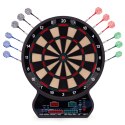 Elektroniczna tarcza do darta gry w rzutki lotki tablica LCD 42 cm 27 gier zestaw 12 rzutek