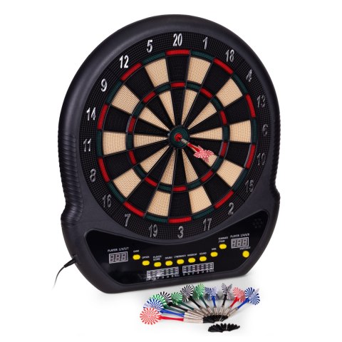 Elektroniczna tarcza do darta gry w rzutki lotki tablica LCD 48 cm 27 gier zestaw 12 rzutek