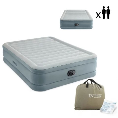 Materac dmuchany dwuosobowy 203x152x46 cm z wbudowaną pompką elektryczną INTEX 64824