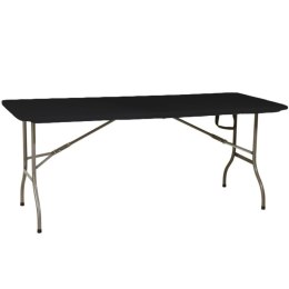 STÓŁ CATERINGOWY SKŁADANY W WALIZKĘ 180x70x74CM MAX.100KG CZARNY