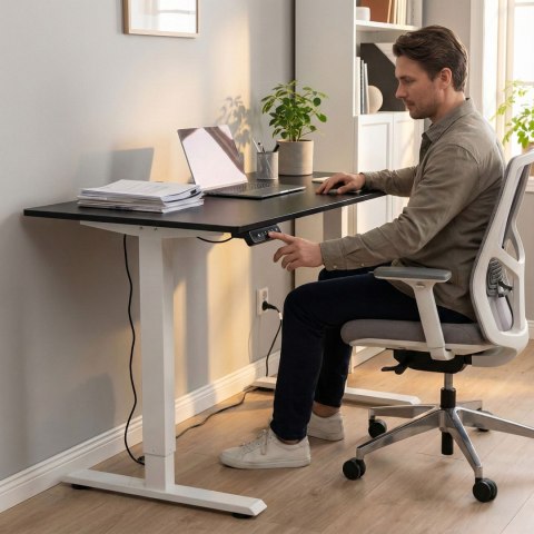 Biurko elektryczne regulowane 120x60 cm regulacja wysokości 72-117 cm ModernHome