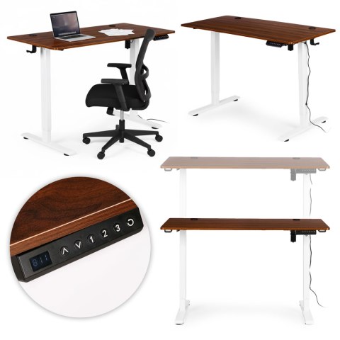 Biurko elektryczne regulowane 120x60 cm regulacja wysokości 72-117 cm ModernHome