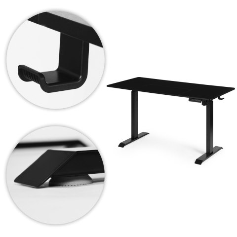 Biurko elektryczne regulowane 140x70 cm regulacja wysokości 76-121 cm ModernHome