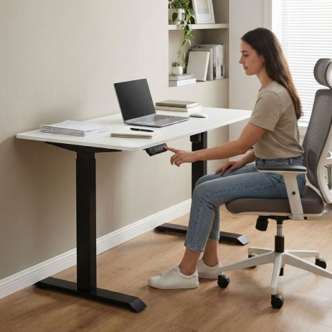 Biurko elektryczne regulowane 140x70 cm regulacja wysokości 76-121 cm ModernHome