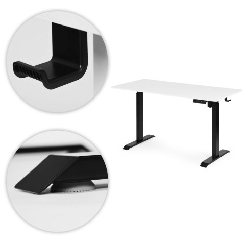 Biurko elektryczne regulowane 140x70 cm regulacja wysokości 76-121 cm ModernHome