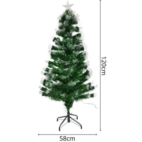 CHOINKA DEKORACYJNA ŚWIATŁOWODOWA CIEPŁY ZIMNY BIAŁY 120CM