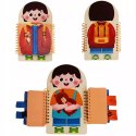 Edukacyjna tablica Montessori guziki suwaki rzepy naukaUbierania dla dzieci
