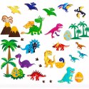 MATA EDUKACYJNA Tablica FILCOWA na rzepy dla dzieci dinozaury Montessori