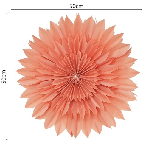 GWIAZDA DEKORACYJNA WISZĄCA PAPIEROWA 3D 50CM RÓŻOWA