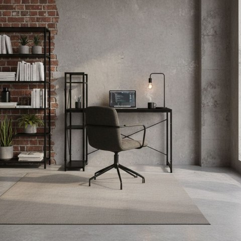 Biurko komputerowe szkolne 120x60 cm regał z 3 półkami czarne ModernHome