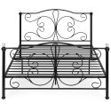 Łóżko metalowe 140x200 cm ze stelażem czarna rama kryształy ModernHome
