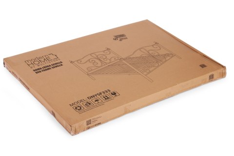Łóżko metalowe 160x200 cm ze stelażem czarna rama kryształy ModernHome