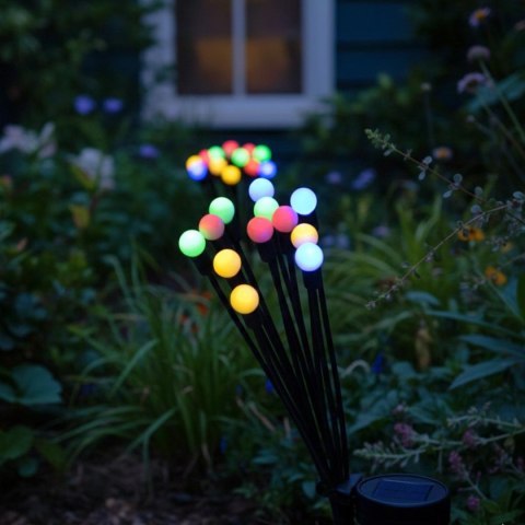 LAMPA SOLARNA TAŃCZĄCE NA WIETRZE KULECZKI KOLOROWE 12 LED 72CM