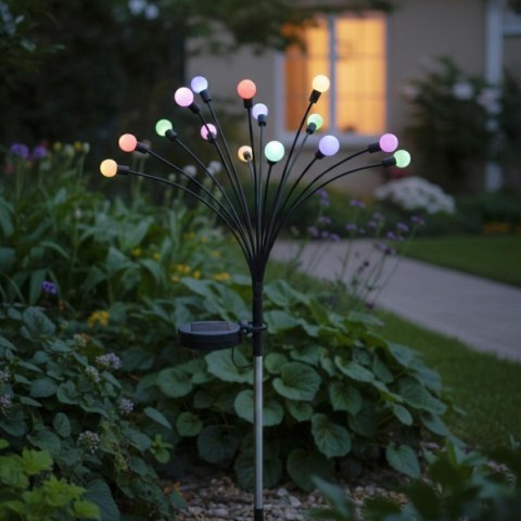 LAMPA SOLARNA TAŃCZĄCE NA WIETRZE KULECZKI KOLOROWE 12 LED 72CM