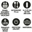 LAMPA SOLARNA TRAWA 6 LED 75CM