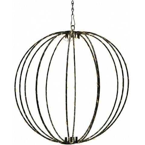 LAMPA SOLARNA WISZĄCA KULA 30CM 120 LED ZIMNY BIAŁY